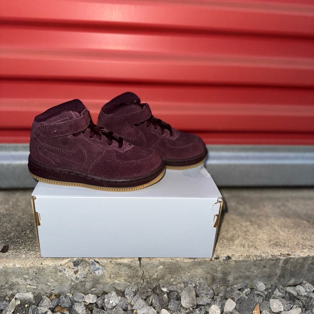 Burgundy Suede High-Top Sneakers